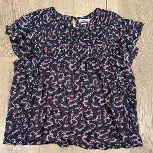 Isabel Marant Black and Pink Patterned Blouse